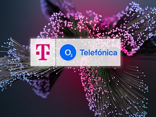 Collage Logos Deutsche Telekom und O2 Telefonica