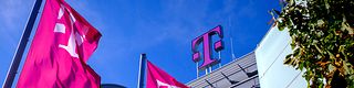 Deutsche Telekom Logo on the roof of DT headquarters.